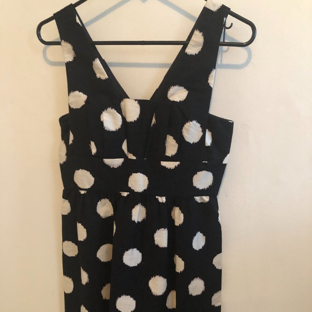 Flirty Black and White Dotted Mini Cocktail Dress